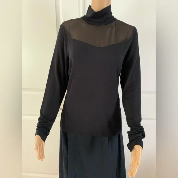 By Anthropologie Sheer Turtleneck Top - Picture 7 of 16
